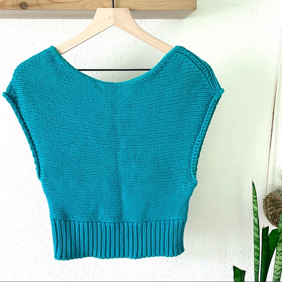 Moth teal colored knit top - Picture 3 of 8